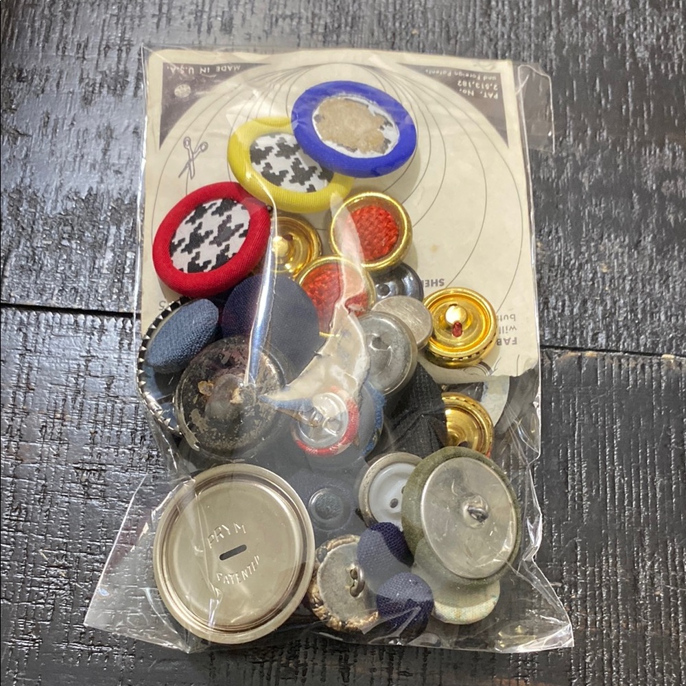 Assorted Vintage Covered Buttons - Multicolor Pack